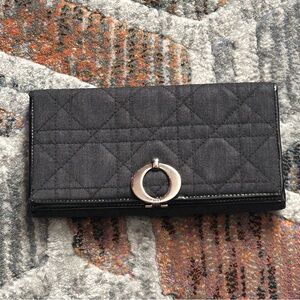 Authentic Vintage Y2K Christian Dior Black Cannage Quilted Wallet.